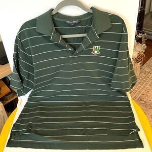 Polo Golf Ralph Lauren Green striped golf shirt Pine Valley Golf Club NJ large